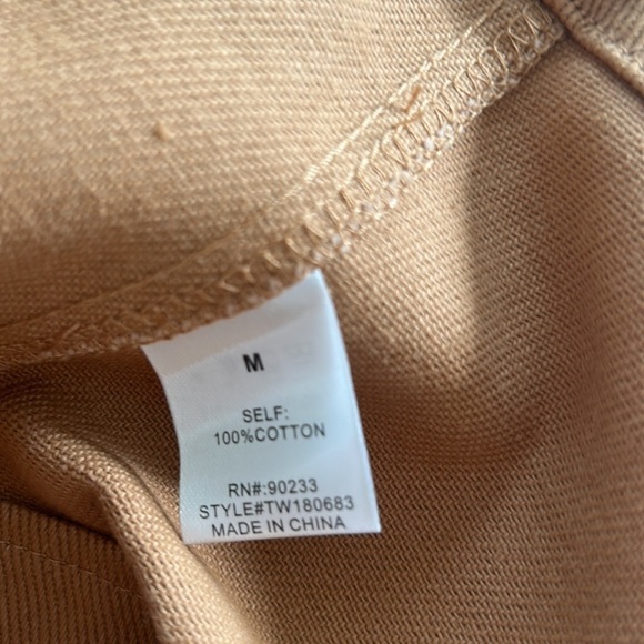 Me to We Crop Top Camel Brown Cotton Button Front Corset Style Tank Size M - Picture 9 of 9